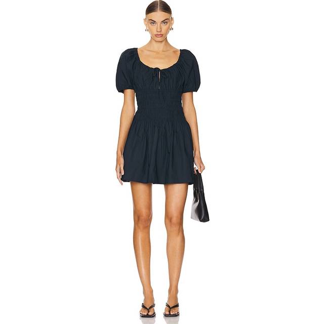 Faithfull the Brand Womens Vy Beatrice Shirred-bodice Cotton Mini Dress L - NAVY