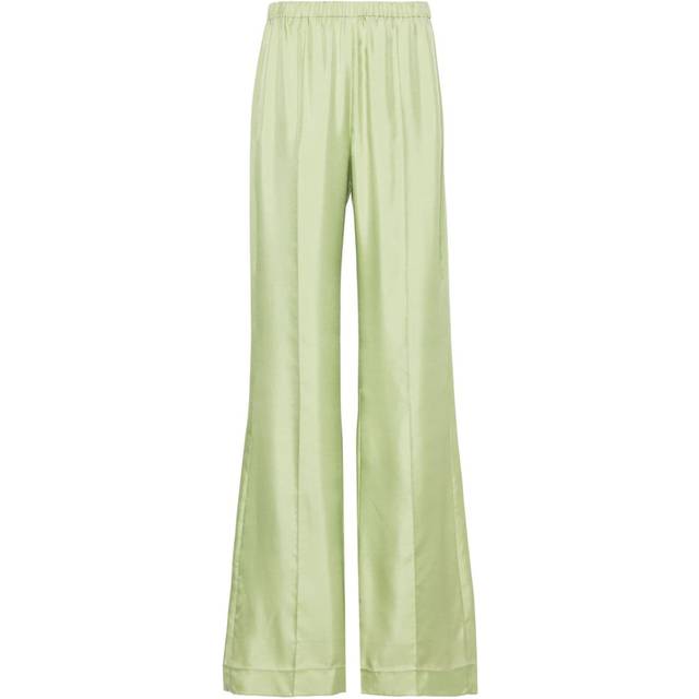 Dorothee Schumacher - wide-legged silk trousers - women - Silk - 5 - Green
