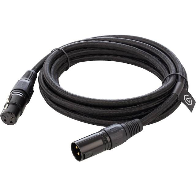Elgato XLR Cable – skärmad mikrofonkabel för studioinspelningar och direktsändningar, guldpläterade stift, hane till hona, till mikrofoner och balanserade analoga linjenivåer, 3 m