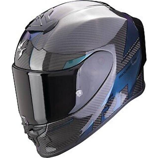 Scorpion EXO-R1 Evo Carbon Air Rally Helmet, black-green-blue, Size L for Men