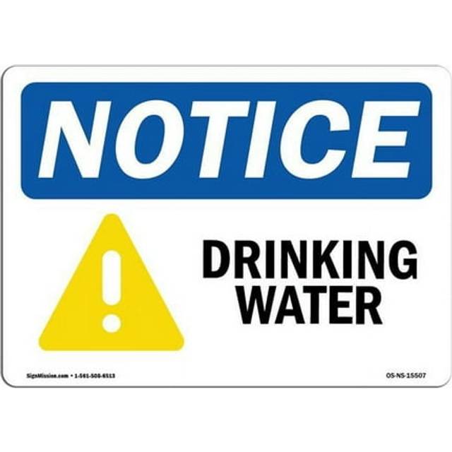 SignMission OS-NS-A-1218-L-15507 12 x 18 in. OSHA Notice Sign - Notice Drinking Water