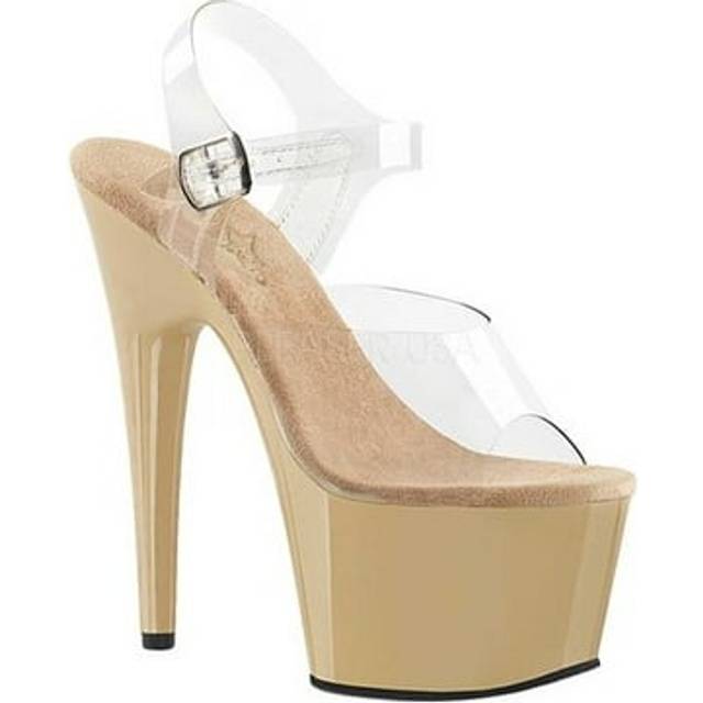 (UK 5/EU 38/US 8) Pleaser Womens Sandals ADORE-708 Clr/Cream
