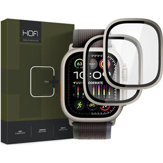 Apple Watch Ultra/Ultra 2 Hofi Glass Ring skärmskydd av härdat glas - 49mm - 2 St. - Titan