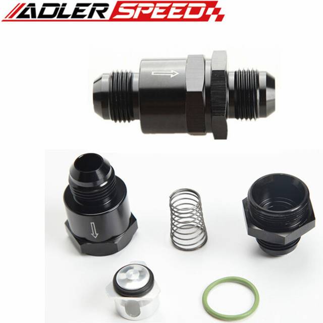 (AN10) AN6 AN8 AN10 AN12 Aluminium Non Return One Way Check Valve Fuel EFI Fitting Adapter Black