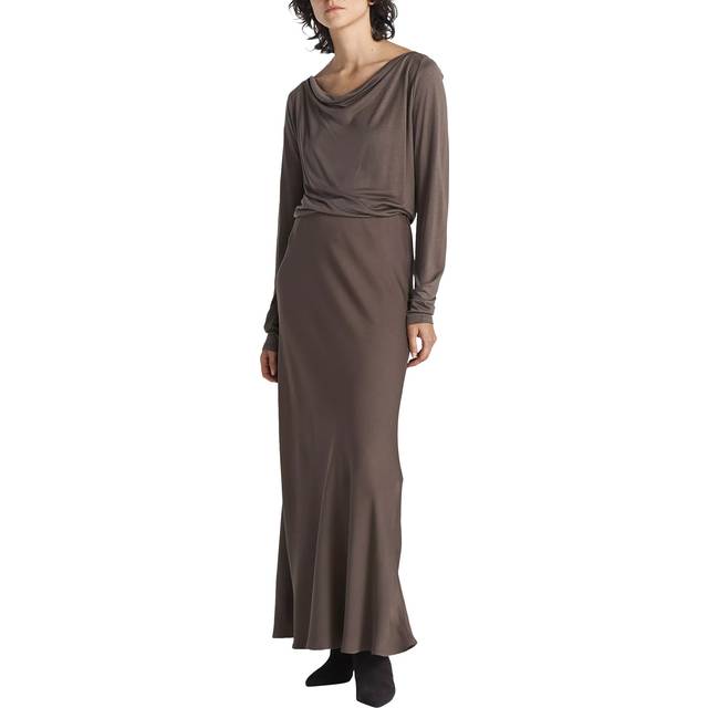 TWIST & TANGO Tyne Satin Midi Skirt |Brun |40