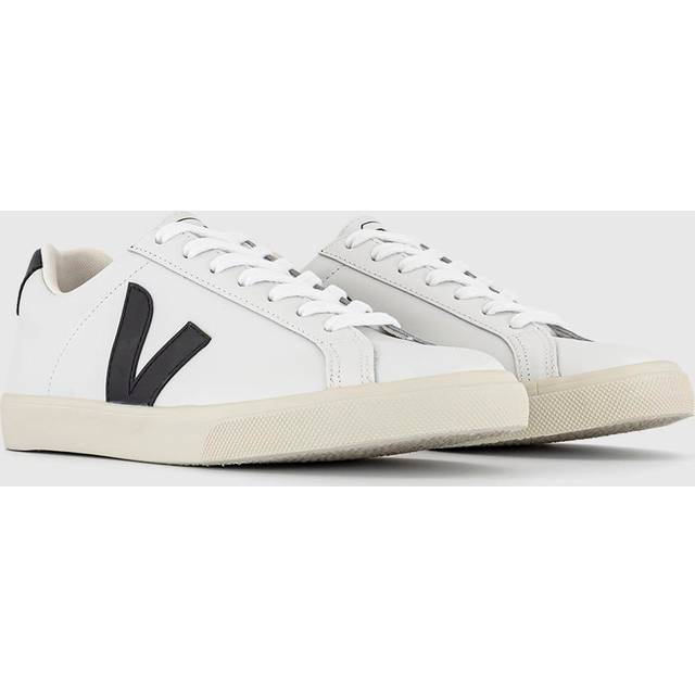 VEJA Esplar Logo Extra White Black Leather Trainers Colour: Black Leat