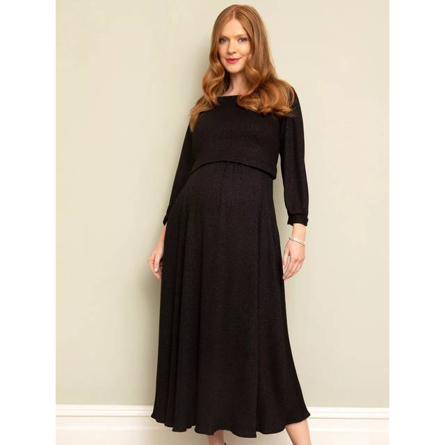 Tiffany Rose Vivian Nursing Midi Dress, Sparkle Black