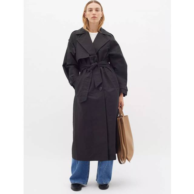 InWear, Kappa, Dam, L, Svart Trenchcoat Jacka Oversize Silhuett - black (L)
