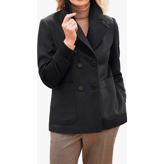 Pure Collection Wool Pea Coat, Black