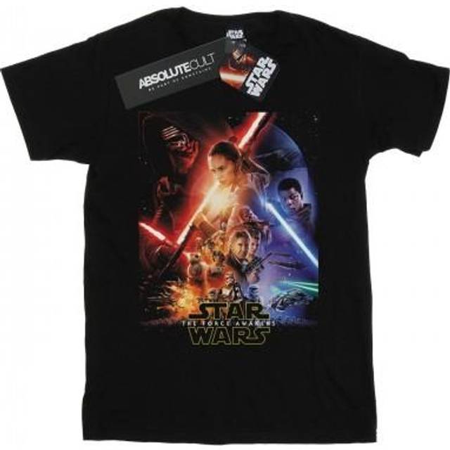 Star Wars Boys Force Awakens affisch T-shirt 9-11 Years svart