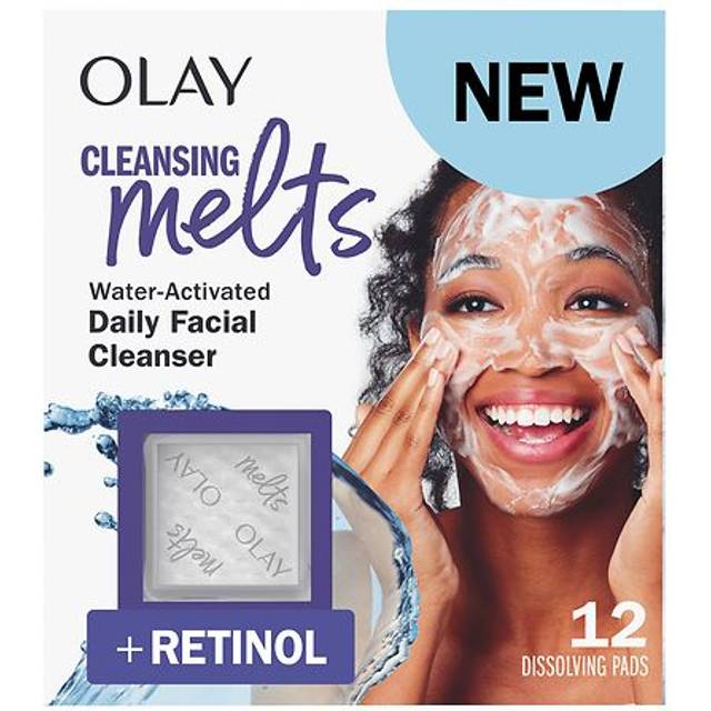 Olay Cleansing Melts + Retinol Face Cleanser  12ct  Water-Activated Face Wash Cleans  Tones  and Refreshes Skin