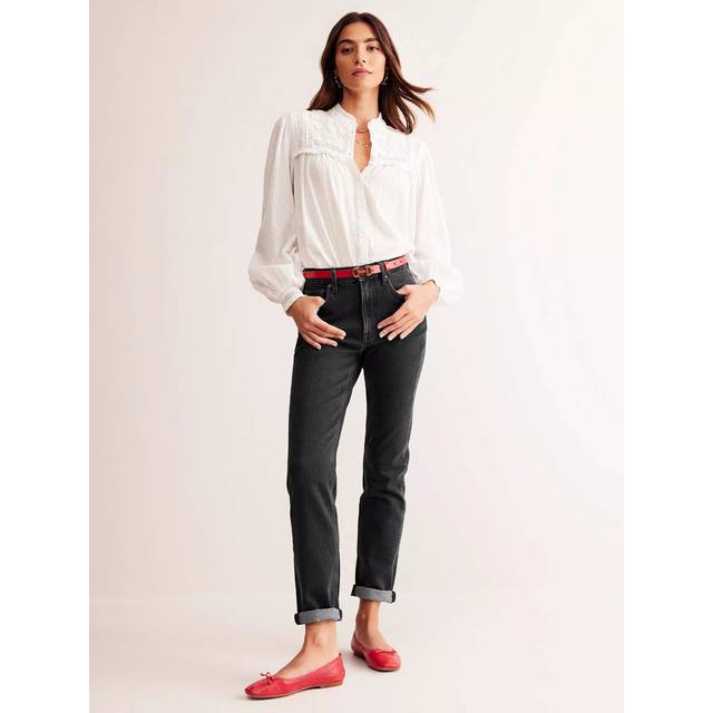 Boden Mid Rise Girlfriend Jeans, Washed Black