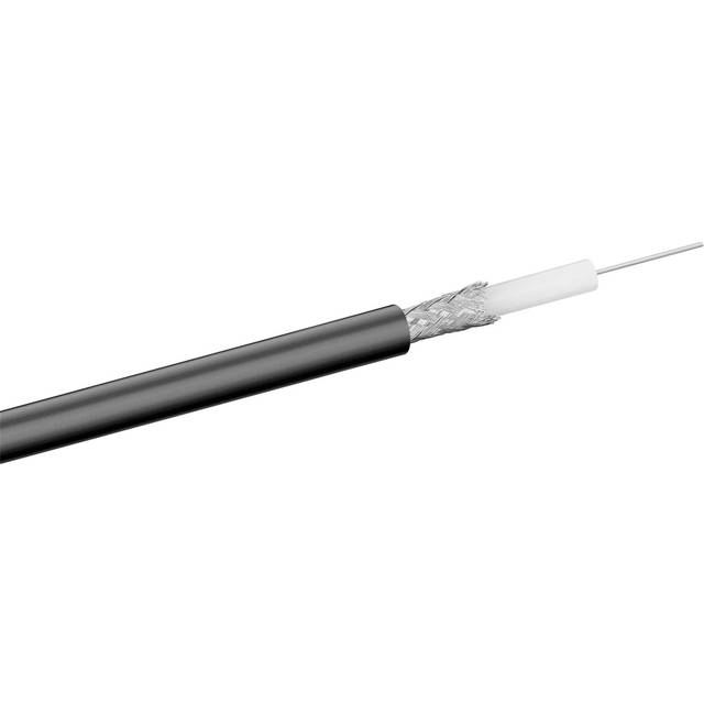 Goobay 50093 RG 58 Coax Cable, 2X Shielded, Black, 100m Length