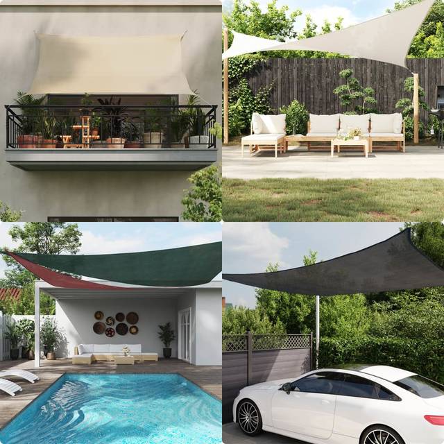 Sunshade Sail 160 g/m² Rectangular Light Grey 3x5 m hdpe Vidaxl