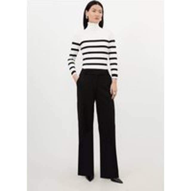 Compact Stretch Essential Tailored Straight Leg Trouser - Black