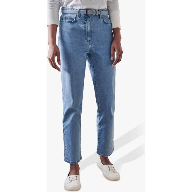 Pure Collection Ankle Grazer Straight Leg Jeans, Light Wash