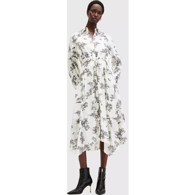 Skye Printed Shirt Dress - MARIA OFF WHIT - Founded in London in 1994, AllSaints has been crafting iconic leather pieces for decades. As well as statement jackets, biker boots, and accessories, the brand’s everyday items offer a dose of attitude with distressed detailing, daring prints and the signature Ramskull logo.