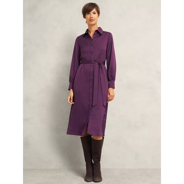 Hobbs Arianna Shirt Dress, Regal Purple