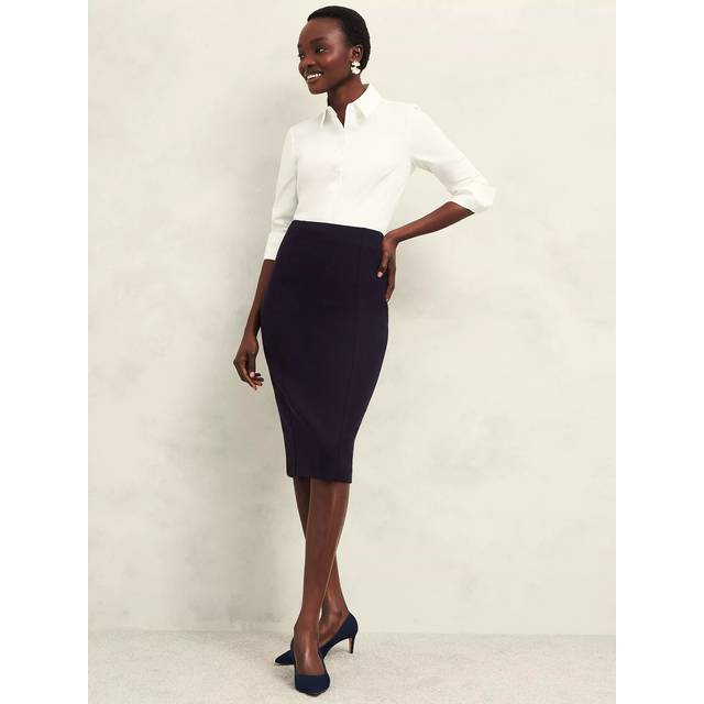 Hobbs Petite Aly Pencil Skirt, Navy