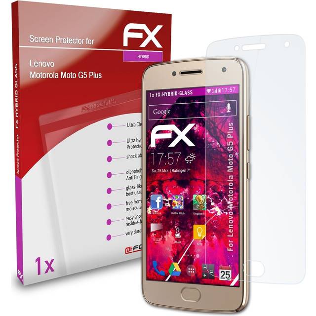 Atfolix glass protector for lenovo motorola moto g5 plus 9h hybrid-glass