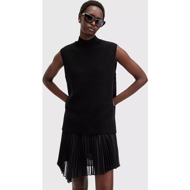 Eve Mini Dress - Black - Founded in London in 1994, AllSaints has been crafting iconic leather pieces for decades. As well as statement jackets, biker boots, and accessories, the brand’s everyday items offer a dose of attitude with distressed detailing, daring prints and the signature Ramskull logo.