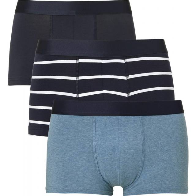 John Lewis Organic Cotton Jersey Hipster Trunks, Pack of 3, Blue