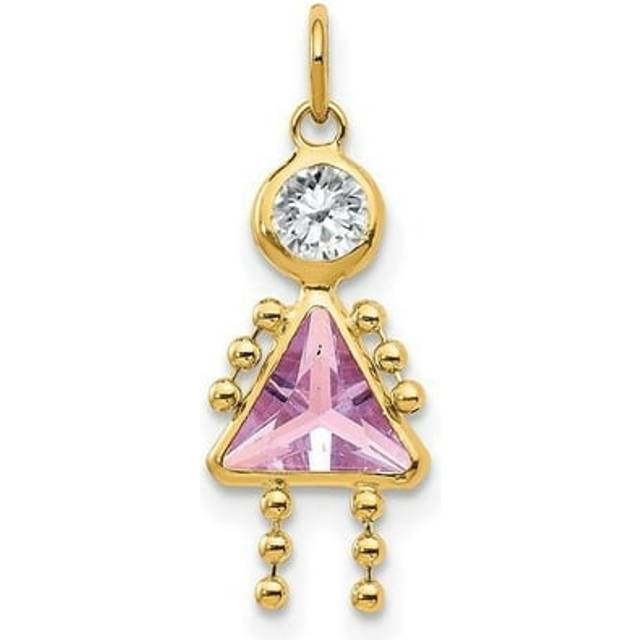 10K Yellow Gold June Girl Birthstone Charm