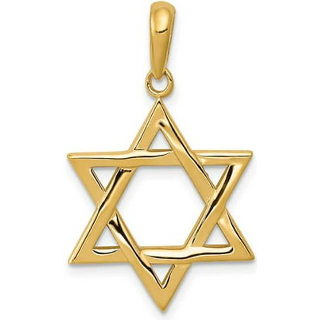 14K Yellow Gold Star of David Pendant