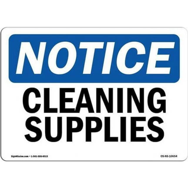 SignMission OS-NS-A-1218-L-10654 12 x 18 in. OSHA Notice Sign - Cleaning Supplies