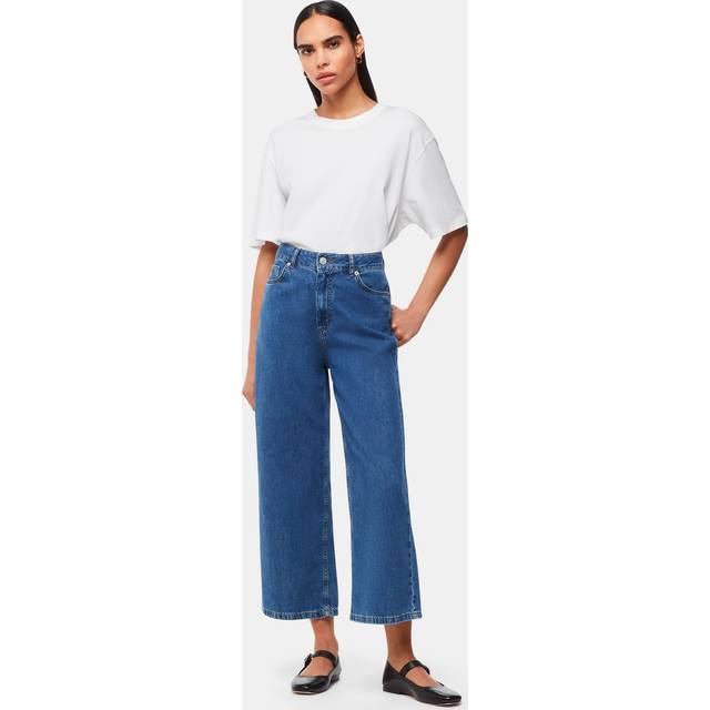 Whistles Wide Leg Cropped Jeans, Denim