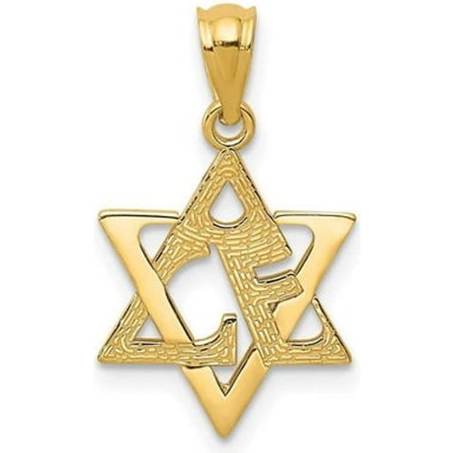14K Yellow Gold Star of David Pendant