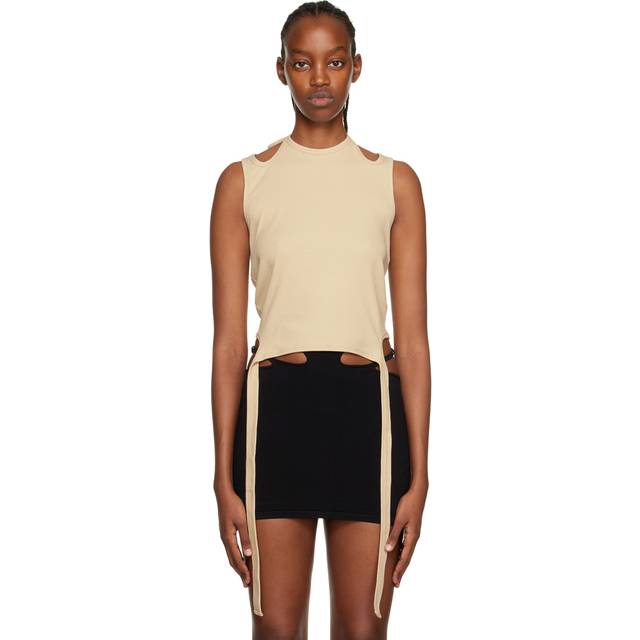 Dion Lee Beige Halter Tie Tank Top - Sand - S