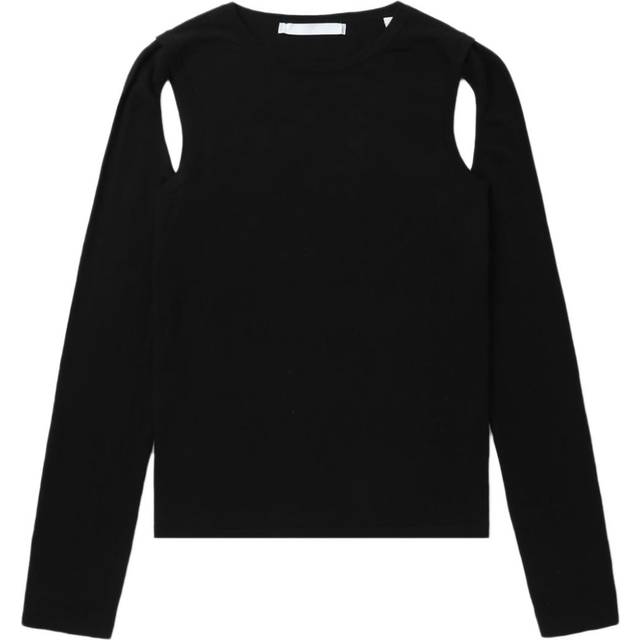 Helmut Lang - cut-out fine-knit jumper - women - Polyamide/Elastane/Cotton - S - Black