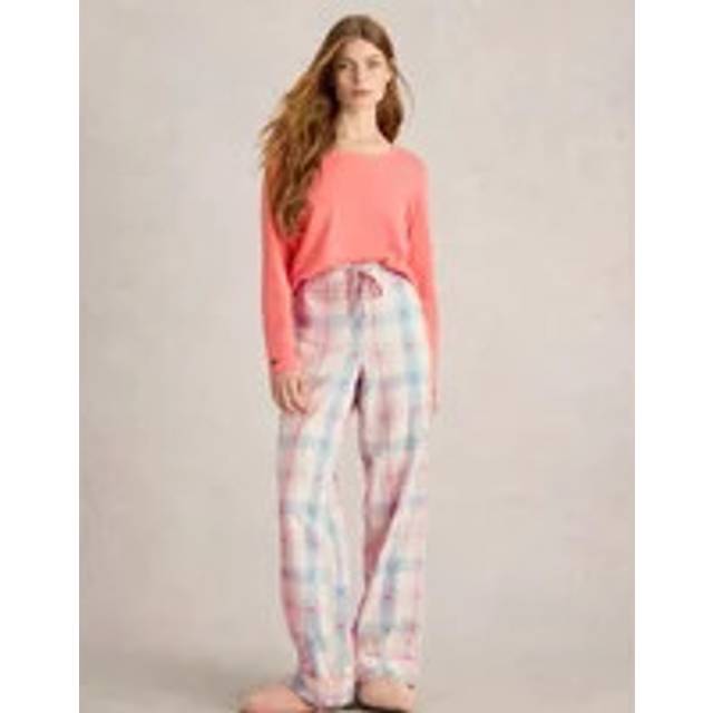 White Stuff Nina Check Organic Blend Pyjama Bottoms, Multi
