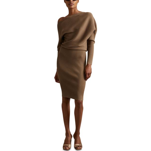 Reiss Lara Ribbed Knee Length Jumper Dress