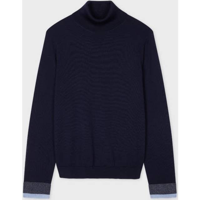 PS Paul Smith Women's Wool Navy Knitted Roll Neck Sweater Blue - XS