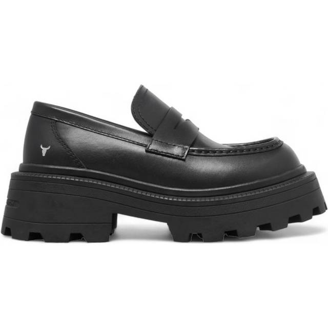 Windsor Smith Womens Black Leather Chunky Loafers - True - Size UK 7