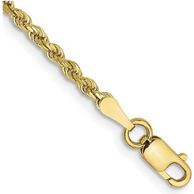 10K Yellow Gold 2 mm Diamond-Cut Rope Chain 7 in. Bracelet