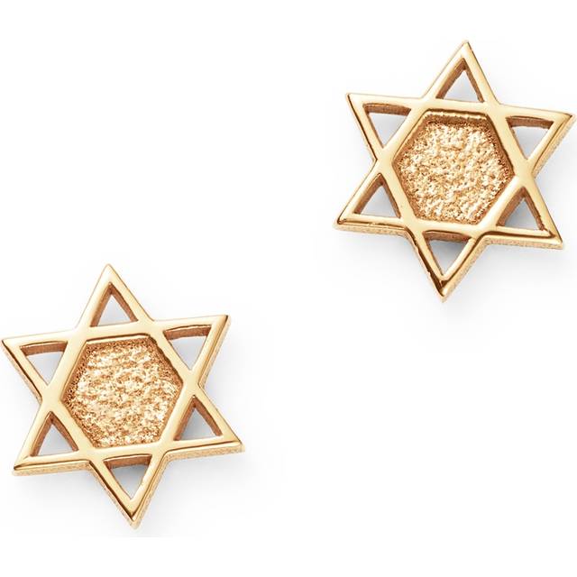 Zoe Chicco Itty Bitty 14K Yellow Gold Star Of David Stud Earrings