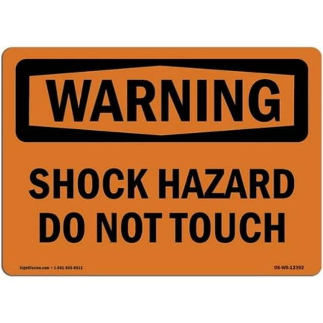 SignMission OS-WS-A-710-L-12392 7 x 10 in. OSHA Warning Sign - Shock Hazard Do Not Touch