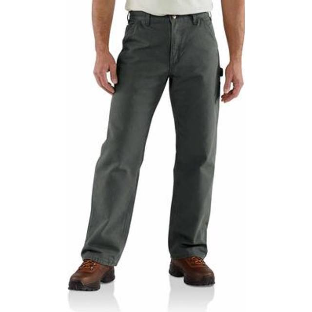 Carhartt Men's Loose Straight Washed Duck Lined Dungaree  Moss  36W X 36L