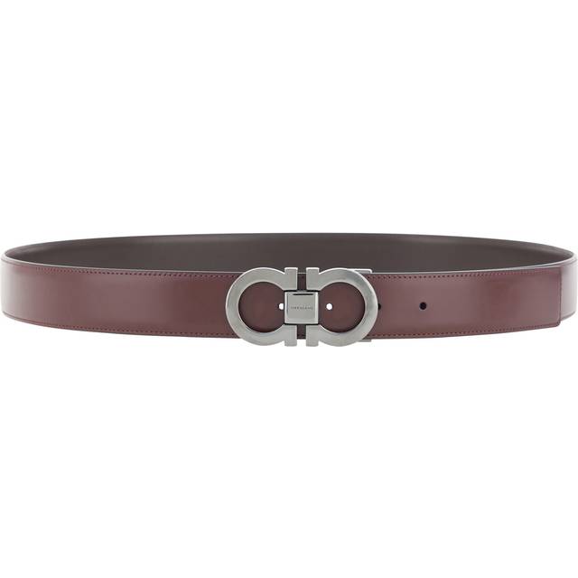 Ferragamo Men Reversible and adjustable Gancini belt Brown