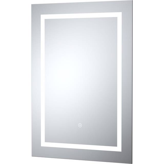 Rectangular LED Framed Illuminated Touch Sensor Mirror with Demister, 700mm x 500mm - Chrome