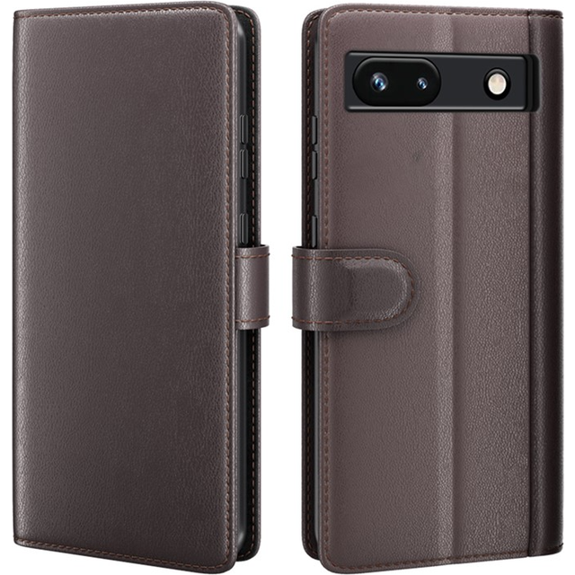 Google Pixel 7A PlÃ¥nboksfodral Ãkta lÃ¤der Cow - Brun