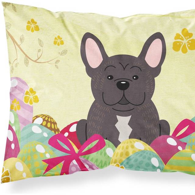 Easter Eggs French Bulldog Brindle Fabric Standard Pillowcase