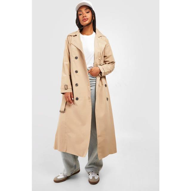 Womens Belted Trench Coat - Beige - 16, Beige