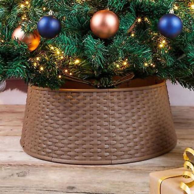 Christmas tree skirt plastic basket festive xmas decoration round bottom cover