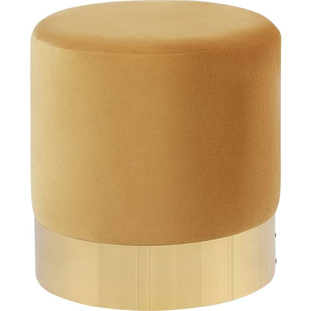 Beliani Velvet Pouffe Yellow Sophia, Yellow
