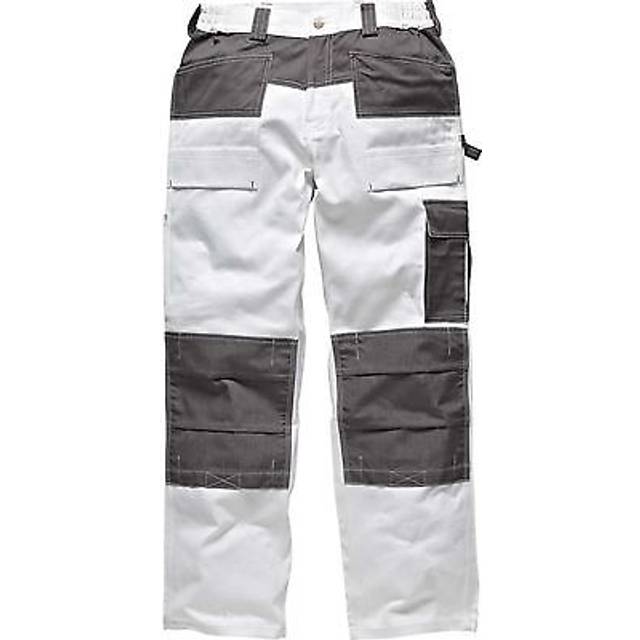 Mens dickies trouser knee pad pockets painters decorators wd4930 white 30-46''
