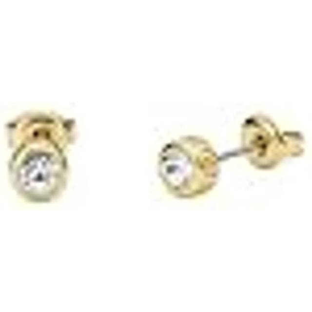 Ted Baker Gold Sinee White Crystal Stud Earrings - Gold